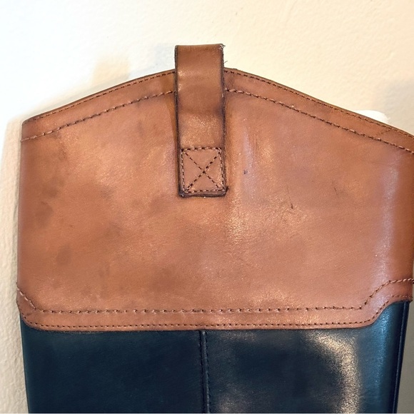 Franco Sarto Corbeit Leather Knee High Riding Boots Brown Black Size 7 - Picture 10 of 12